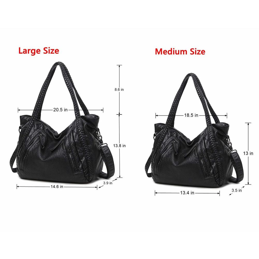 Large Slouchy Tote Bag Purse Soft Leather Hobo Bags Braided ;) - Picture 3 of 6